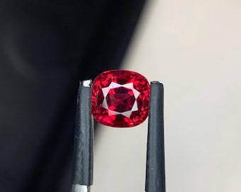 1.22 Ct Natural Burmese Red Spinel Cushion Cut Loose Gemstone for Fine Jewelry