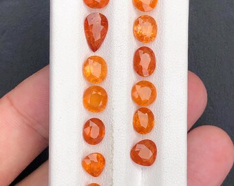 15.80 Carat Natural Fanta Orange Spessartine Garnets – Mixed Cut Loose Stones for Jewelry