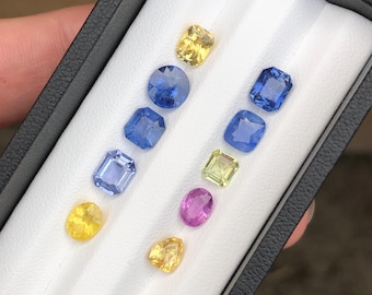 Natural Multicolor Sapphire Lot 10.75 CT | Mixed Colors | Sri Lanka Origin | Genuine Gemstones