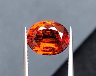 Natural Hessonite Garnet 5.19Ct – Certified Brown Orange Oval Faceted Gem for Ring or Pendant