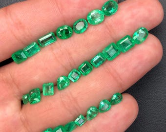 17.10 Ct Natural Panjshir Emerald Lot Vivid Green Mixed Shape Loose Gemstones Afghanistan