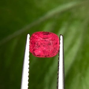 Burmese Red Spinel Gemstone: 1.53 Carat Cushion Cut, VS Clarity