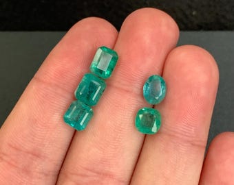 Natural Green Emerald Lot 9.43 Ct Zambia Origin Loose Gemstones for Jewelry & Collection