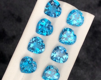 Natural London Blue Topaz Parcel 32.25Ct Heart Shape Loose Gemstones