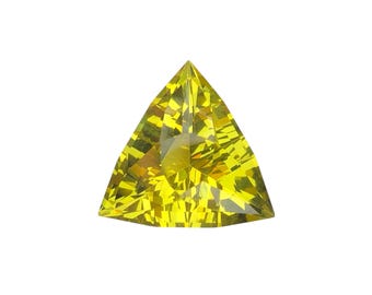 26.64 Ct Natural Lemon Quartz – Trillion Cut Faceted Loose Gemstone