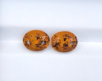 Brown Citrine Gemstone Pair: 4.55 Carat Oval Cut, Eye Clean