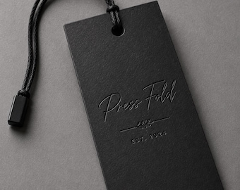 500 Custom Hang Tags with Your Logo | Embossed Clothing Swing Tags | Bulk Printed Price Tags for Small Business | Free Digital Proof