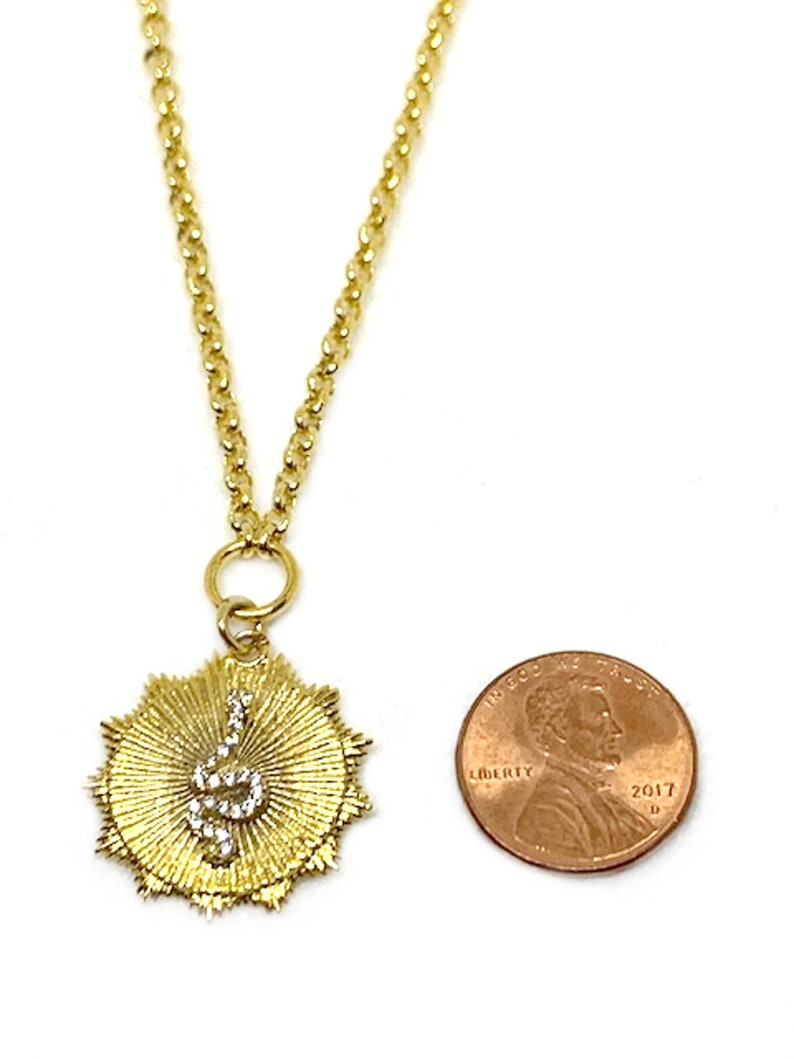 Snake Coin Necklace Gold Coin Necklacegold Belcher Chain Etsy