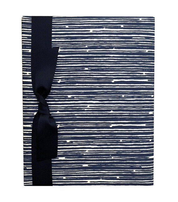 baby memory book loose leaf navy scribble print baby etsy