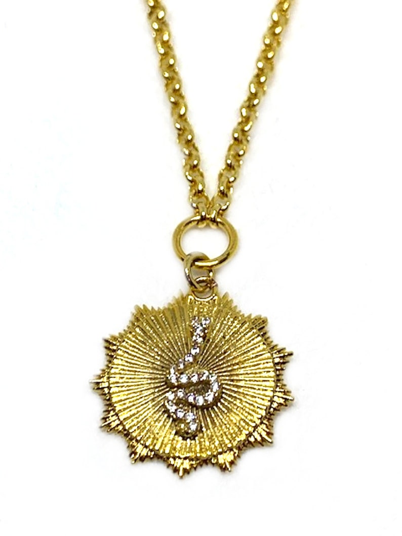 Snake Coin Necklace Gold Coin Necklacegold Belcher Chain Etsy