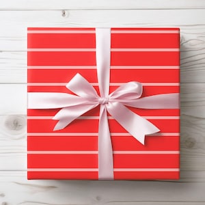 Festliche rot gestreifte Geschenkpapierrolle, Urlaub, Geburtstag, Weihnachten, Geschenkverpackung, Partyzubehör, Basteln
