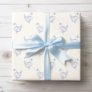 Wrapping Paper, Chicken Line Drawing Pattern, Gift Wrap Roll, Scrapbooking, DIY Crafts, Gift Packaging