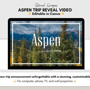Aspen Trip Reveal Video | Editable Canva Template | Digital Download | Surprise Trip Reveal | Instant Download | Travel Template