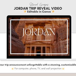 Jordan Trip Reveal Video | Editable Canva Template | Digital Download | Surprise Trip Reveal | Instant Download | Travel Template