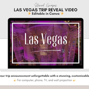 Las Vegas Trip Reveal Video | Editable Canva Template | Digital Download | Surprise Trip Reveal | Instant Download | Travel Template