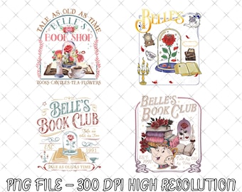 Descarga digital PNG del Club de lectura de Bella, Camiseta del Café de lectura de Bella, Princesa Bella, Regalo para amantes de los libros
