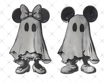 Disney Ghost Couple Png, Mickey Minnie Ghost Halloween Png, Disney Halloween Png, Magic Kingdom Family Trip