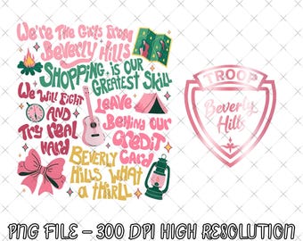 Digitale download campingmeisje, Beverly Hills campingfilm png, cadeau voor scoutingroep, wij zijn de meisjes uit Beverly Hills