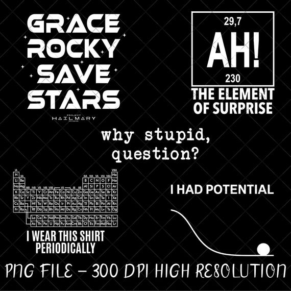 Rocky Project Hail Mary Amaze PNG Digital Download, Dr Grace's I Had Potential Project Hail Mary ,Grace’s Periodic Table, Project Hail Mary