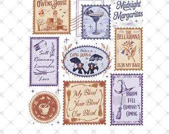 Midnight Margaritas Stamps Digital Download, Owens Sisters Png, Stamps Style Shirt Inspired by Practical Magic, Witch Halloween