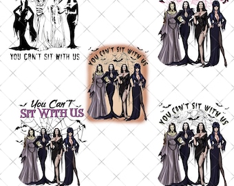 Spooky Girl Gang Halloween  Design PNG, You Can’t Sit With Us Clipart Png, Witchy Women Png Style, Horror Queens Digital Download