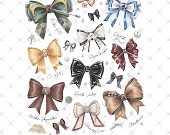 Star Wars Characters Coquette Bows Themed Signature Png, Disney Hollywood Studios Trip 2026, Galaxy's Edge, May The Force Be With You Png