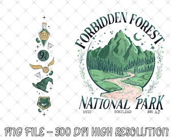 National Park Wizard Png, Forbidden Forest Spicy Booktok, HP inspired Wizarding World, Bookish Tops Gift Ideas For Thanksgiving