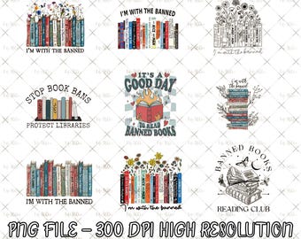 I'm with The Banned Books I Read Banned Books Lovers Png, I'm With The Banned Design, Quote Design, Book Design, Digital Download