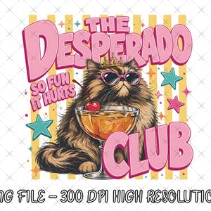 Princess Donut Desperado Club Digital Download, DCC Cat Graphic Png, Dungeon Crawler Inspired Png, Funny Bookish Cat Lover Gift.