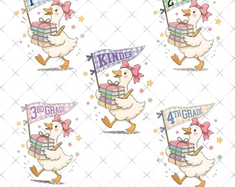 Back to School Teacher Png Grade Level Teacher Tee Cute Duck Goose Scooter Png Kindergarten 1st 2nd 3rd 4th Grade First Day of School