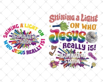 Een licht schijnen op wie Jezus werkelijk is Digitale png-download, Vakantiebijbelschool, digitale png-download, Vbs 2026