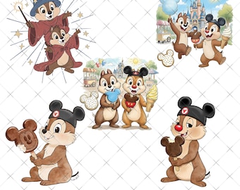 Chip und Dale Disneyland Snack PNG, Disney Park Eis Design Png, Magic Kingdom Castle Grafik, Urlaub Foodie Digital Download