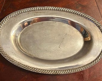 Vintage Friedman Silver Company Elektropläterad Koppar Serveringsfat eller Fat