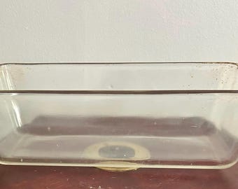 Antique CAPS PYREX #214 C-Y Corning Clear Glass Oversized Loaf Pan