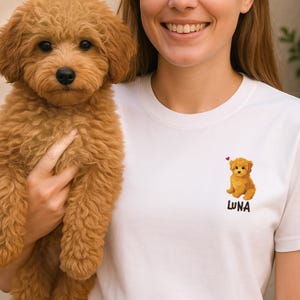 Personalized Pet Portrait Unisex T-shirt, Custom Pet Cartoon Style Shirt, Pet Name Tee, Dog Lover Gift, Cat Owner Present, Animal Graphic