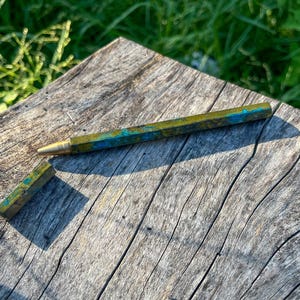 Shipwrecked Forced Patina EKLOEN Six-Edged Solid Brass Copper Signature Ballpoint Pen