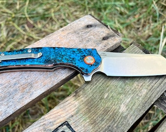 Shipwrecked Forced Patina CJRB Crag Copper Folding Pocket Knife
