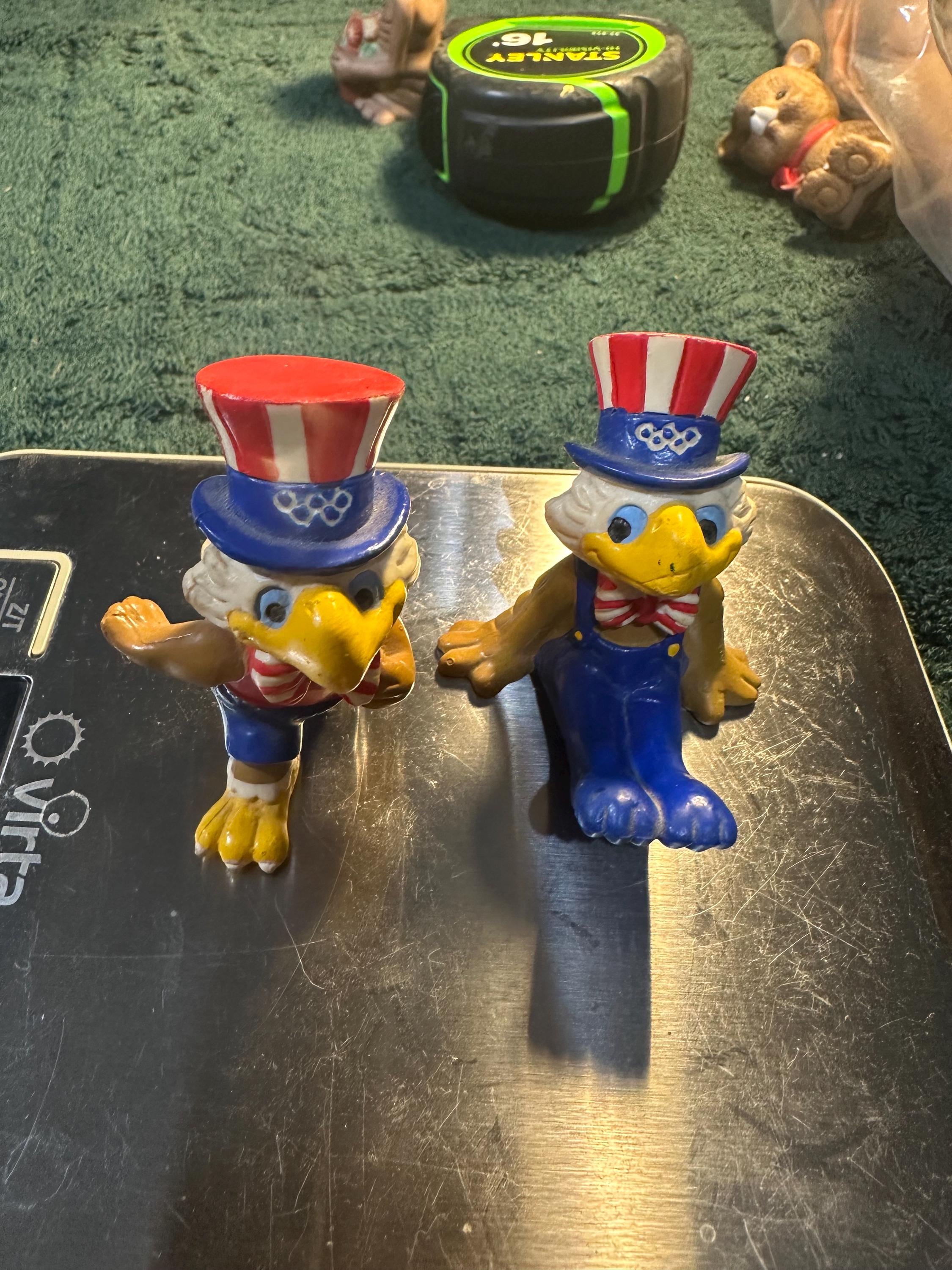 2 vintage Sam the Eagle figures