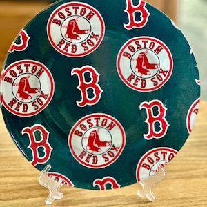 Boston Red Sox Decorative Plate - MLB fanArt, Sports COllector Gift, Boston Sports home Decor