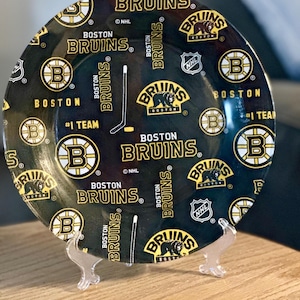 Boston Bruins Decorative Plate | Handmade NHL Fan Gift | Hockey Team Home Decor