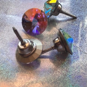 Large 18 mm 6-Piece Glass Crystal Rhinestone Upholstery Buttons Upholstery Nails