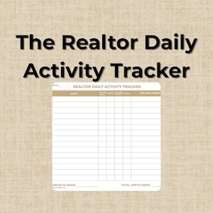 The Realtor Daily Activity Tracker