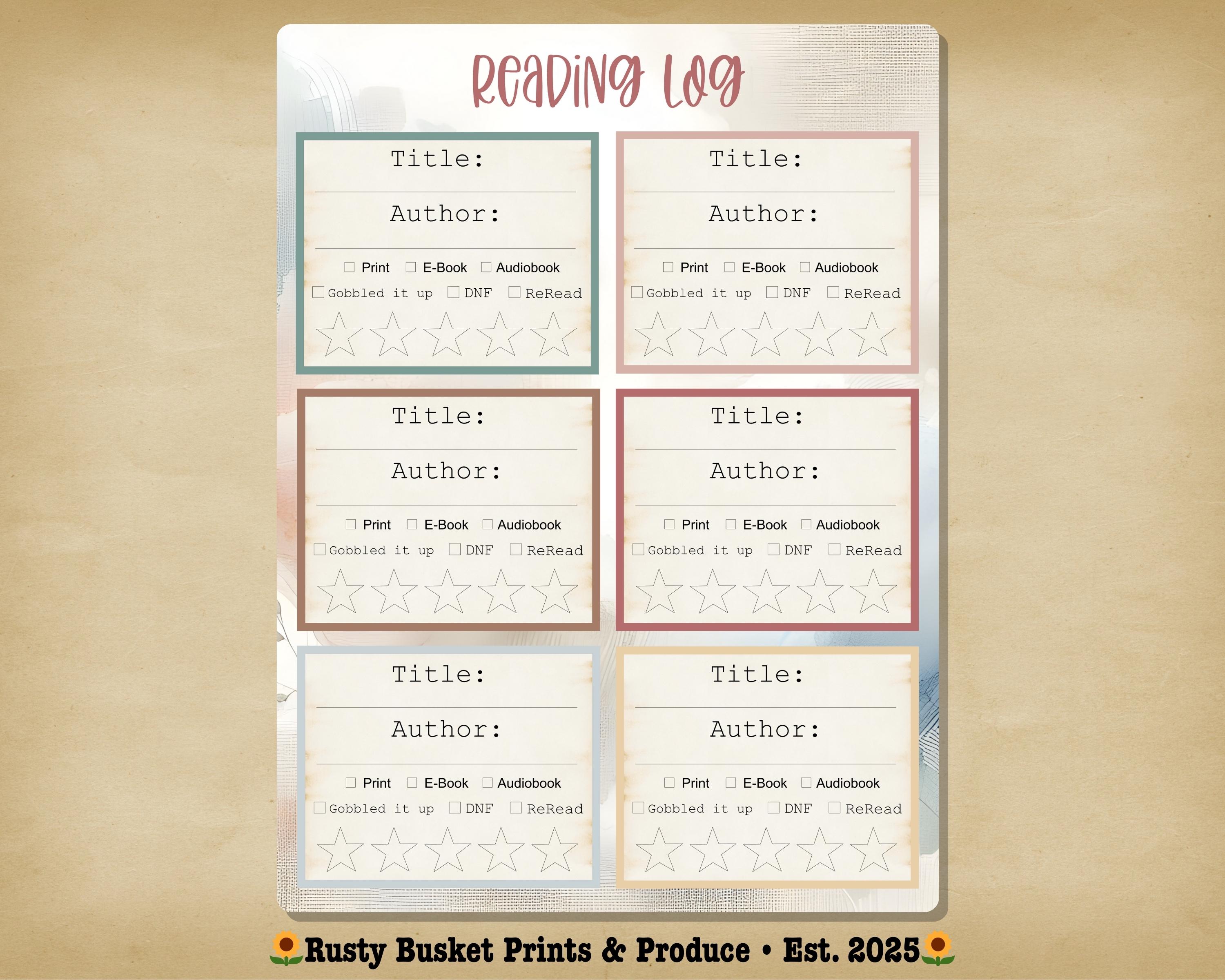 Reading Tracker Printable | Book Log & Reading Journal PDF | Sugared ...