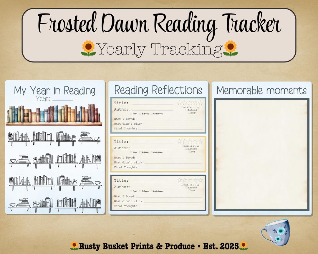 Reading Tracker Printable | Book Log, Reading Journal & TBR Pages ...