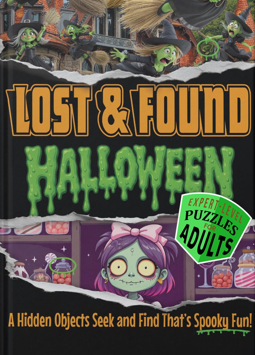 Hidden Object Puzzle Book for Adults: Halloween Edition Search and Find ...