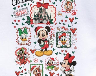 Retro Santa Mouse & Friends PNG: Disneyland Christmas Trip (Digital Download)