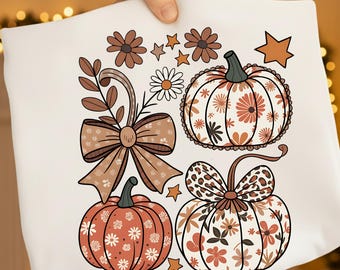 Floral Kürbis png, Floral Coquette png, Herbst Kürbis png, Herbst Girly png, Herbst Sublimation, Tis the Season, Kürbis png