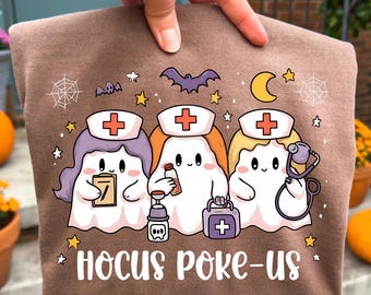 Hocus Poke-us Nurse Halloween PNG: Spooky Witch Design (Digital Download)