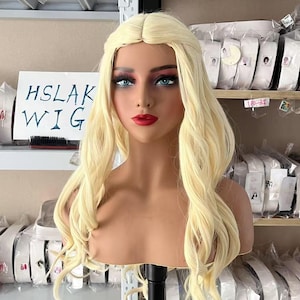 Peluca de Reina Blanca: Mirana Cosplay, Peluca sintética rubia larga