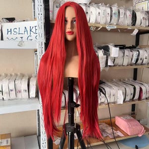Wigs Sally Cosplay Wigs Film Character Wigs Cartoon Wigs Middle Parted Wig Red Long Wigs Synthetic Wigs Roleplay wigs for Women